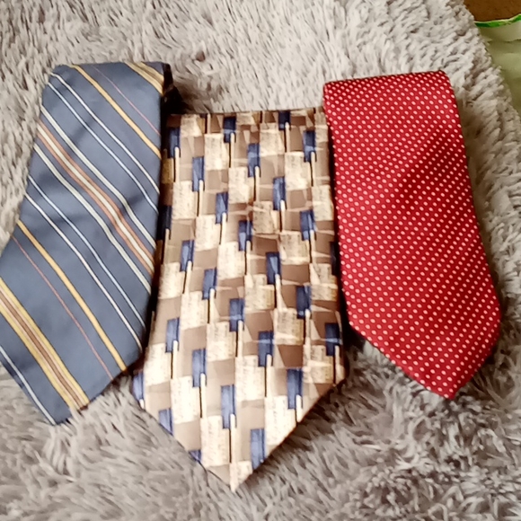 Men's 100% Silk Stafford Necktie Bundle 3 Neckties - Picture 3 of 6